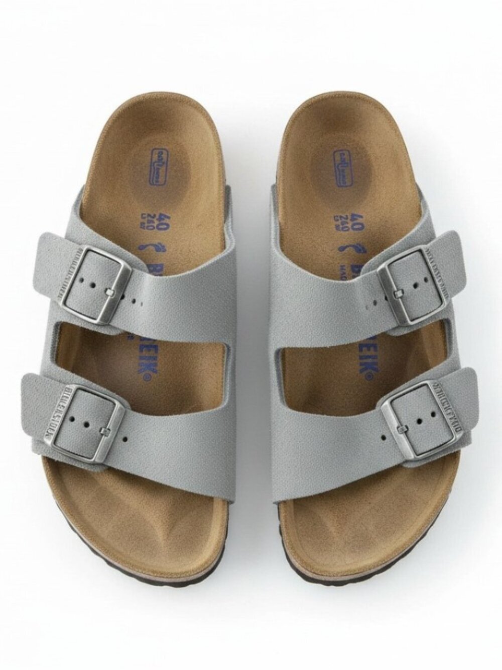 Birkenstock Arizona Soft Footbed Slide Sandals Basalt Light Blue Unisex Size 10